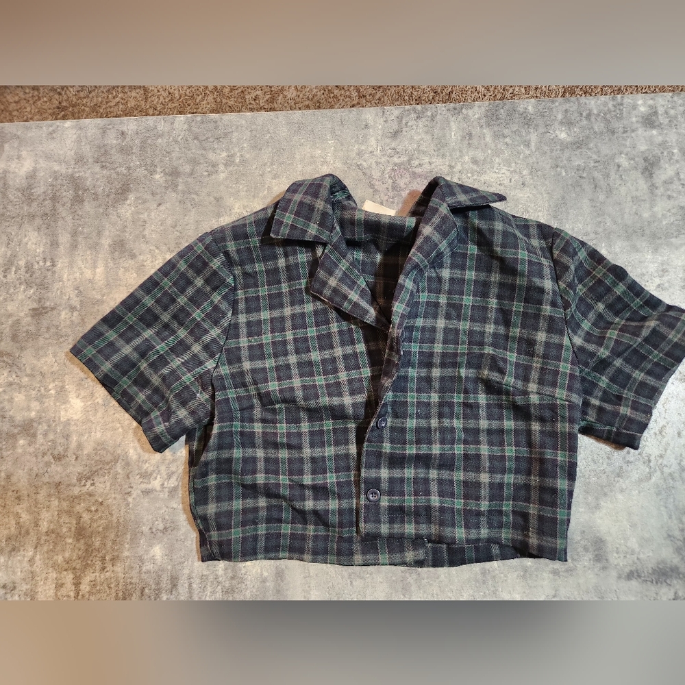 J Galt cropped flannel